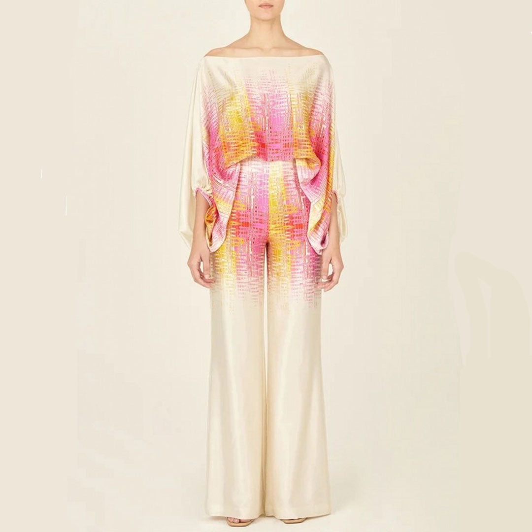 Ise - Stylish Satin Set with Unique Print