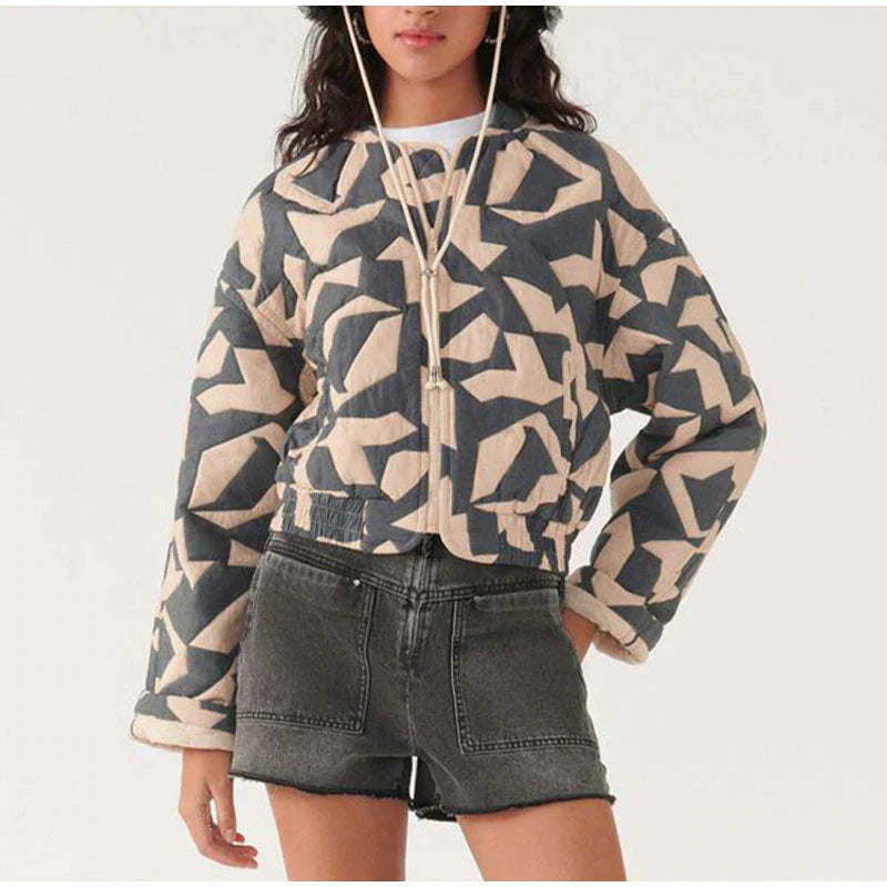 Jade - Printed Quilted Jacket for Women with Elegant Stitching