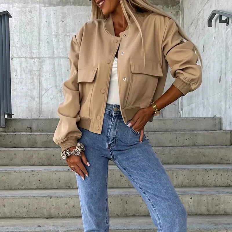 Linde Women's Casual Bomber Jacket