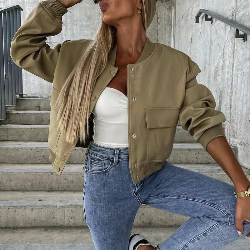 Linde Women's Casual Bomber Jacket