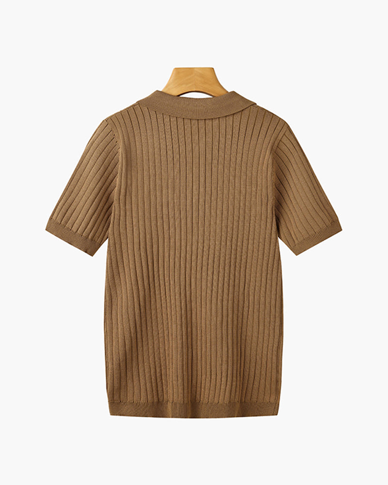 GIMCHEON Knit Polo Top