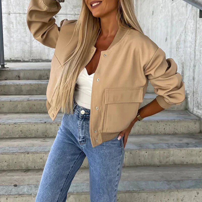 Linde Women's Casual Bomber Jacket