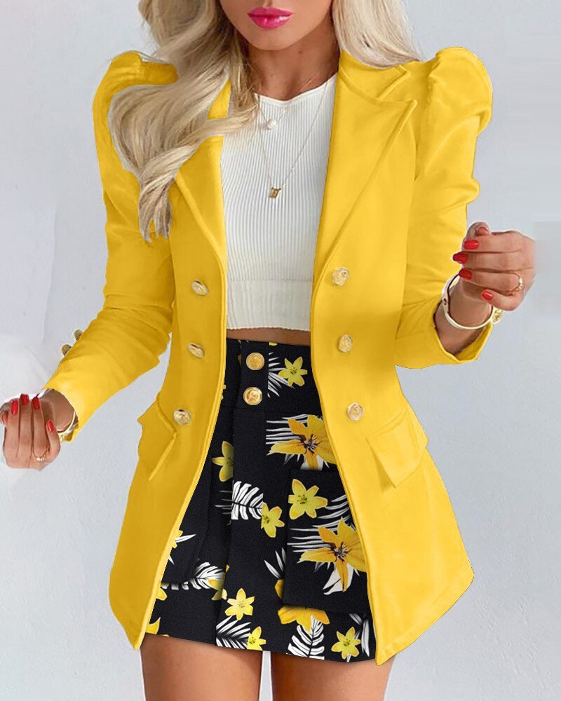 Naomi - Chic 2-Piece Blazer and Skirt Ensemble