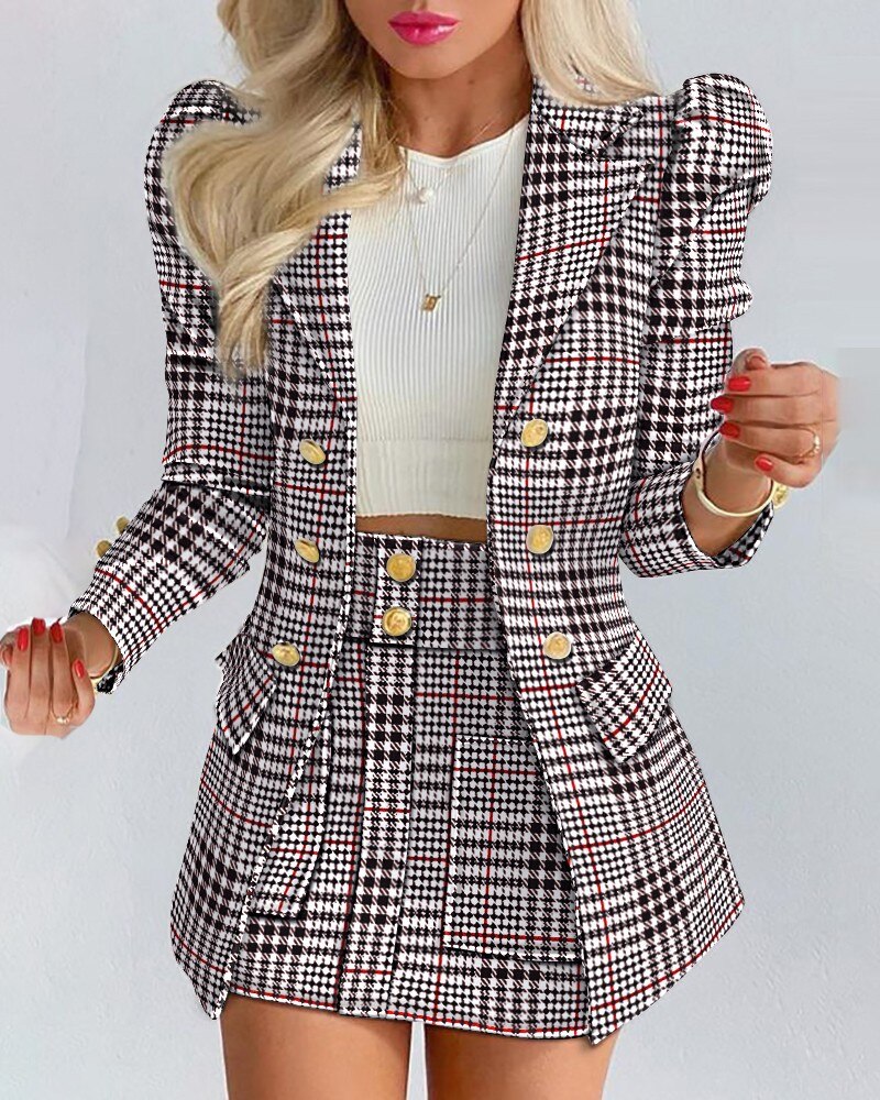 Naomi - Chic 2-Piece Blazer and Skirt Ensemble