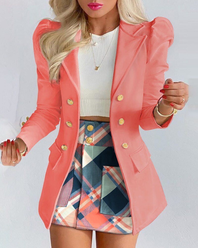 Naomi - Chic 2-Piece Blazer and Skirt Ensemble