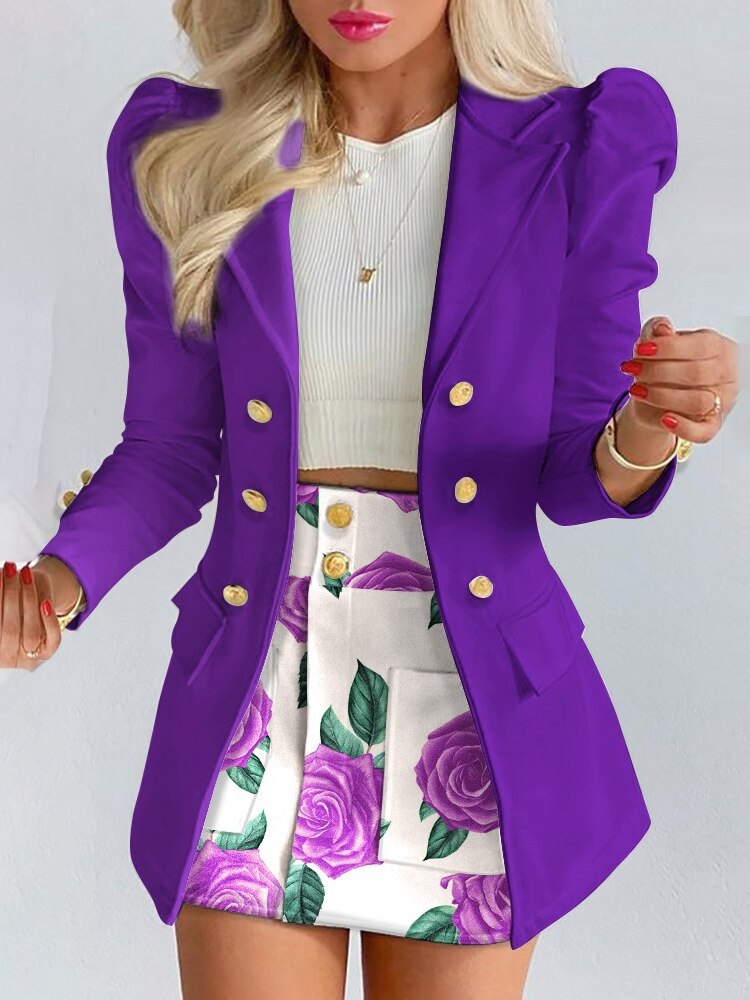 Naomi - Chic 2-Piece Blazer and Skirt Ensemble