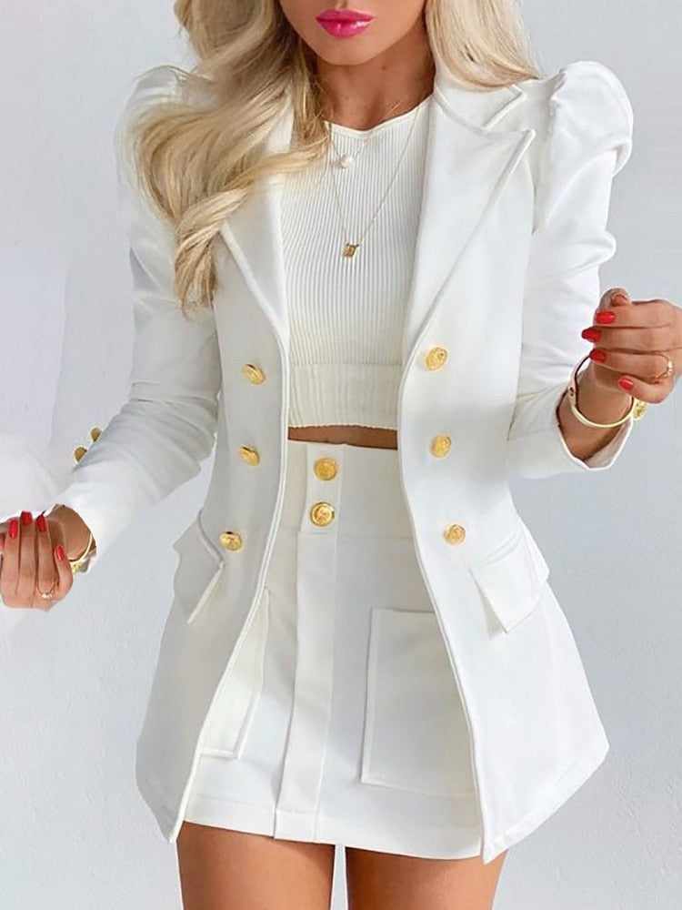 Naomi - Chic 2-Piece Blazer and Skirt Ensemble
