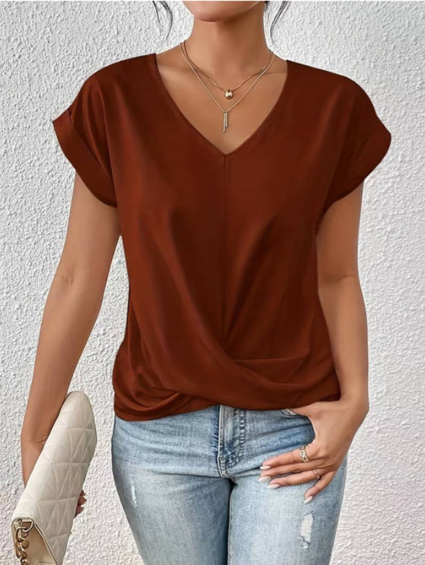 Isaura - V-Neck Draped Top