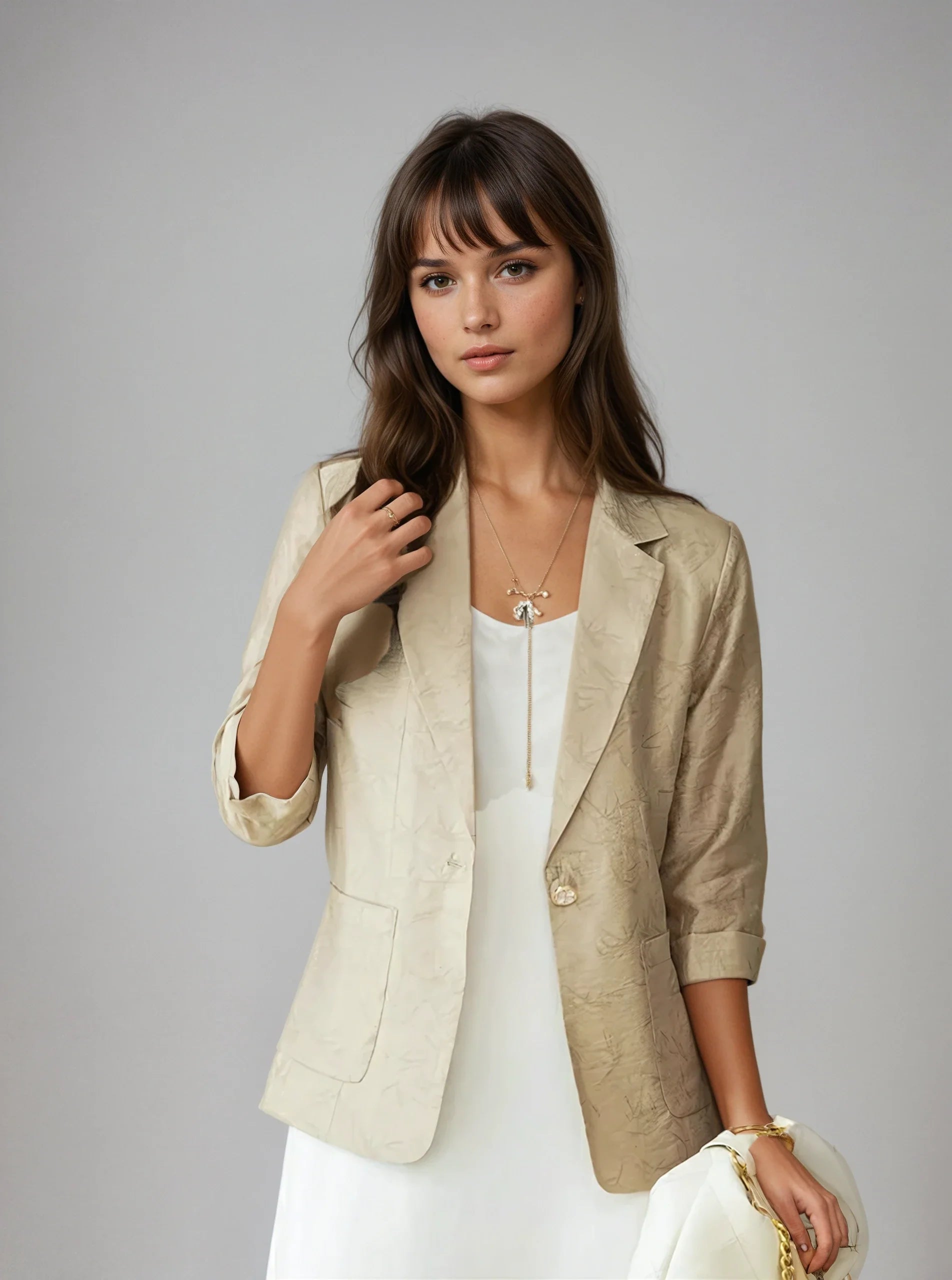 Jinte - Three-Quarter Sleeve Blazer