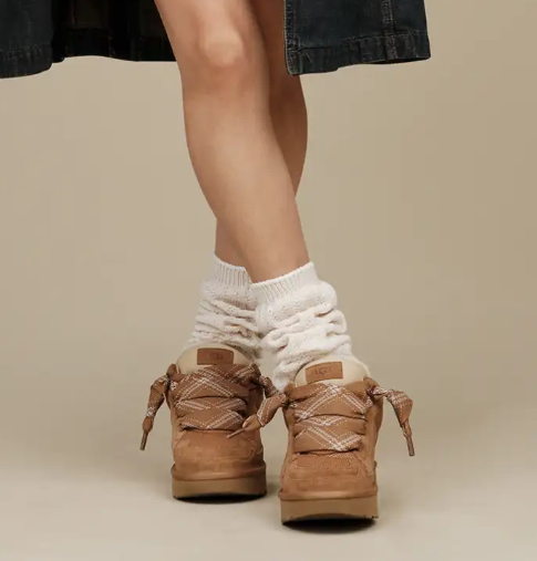 Cognac Women's Plateau Sneakers with Lining