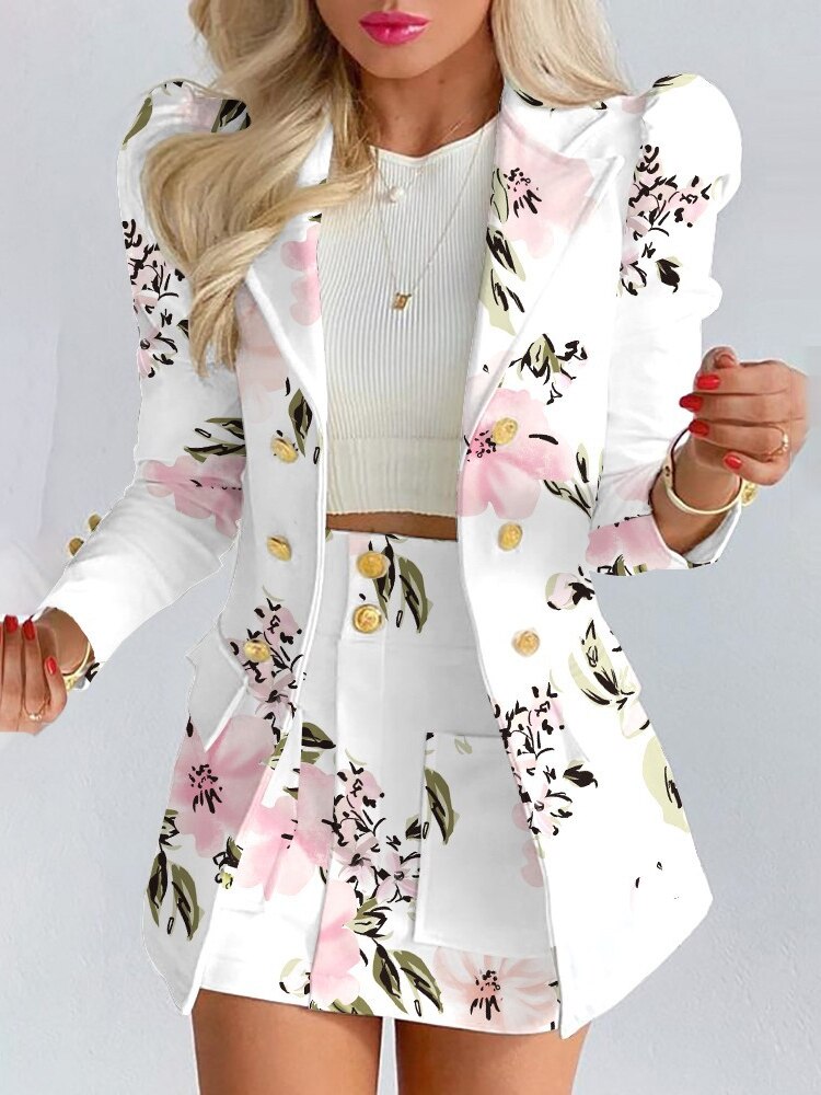 Naomi - Chic 2-Piece Blazer and Skirt Ensemble