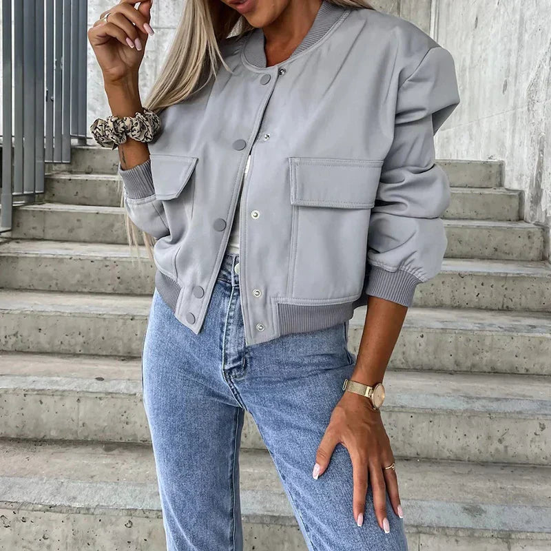 Linde Women's Casual Bomber Jacket