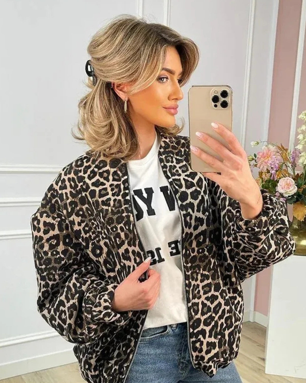 Chic Leopard Print Short Jacket for Autumn – Women's Fashion
