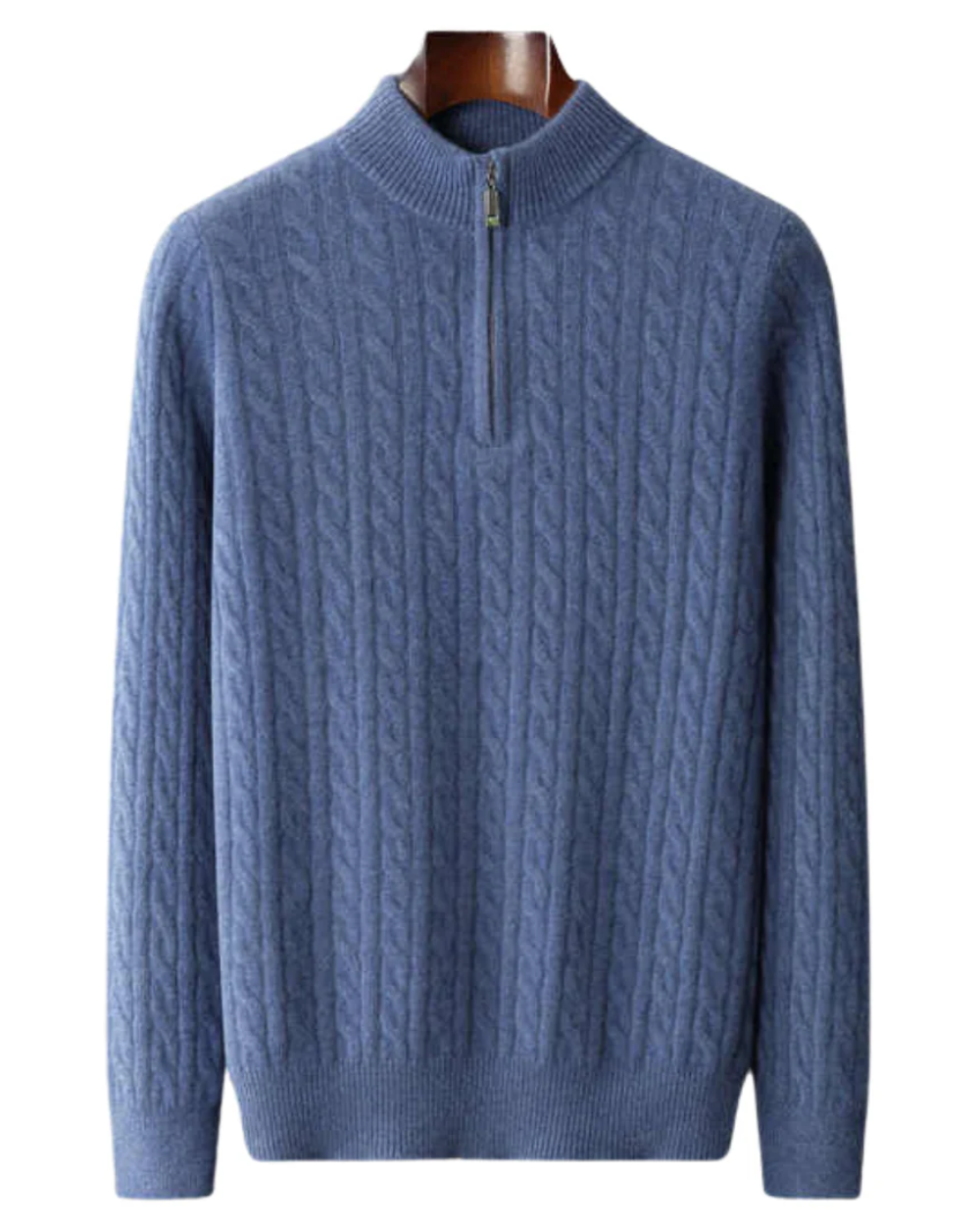 Deneb Cashmere Woven Half-Zip Pullover