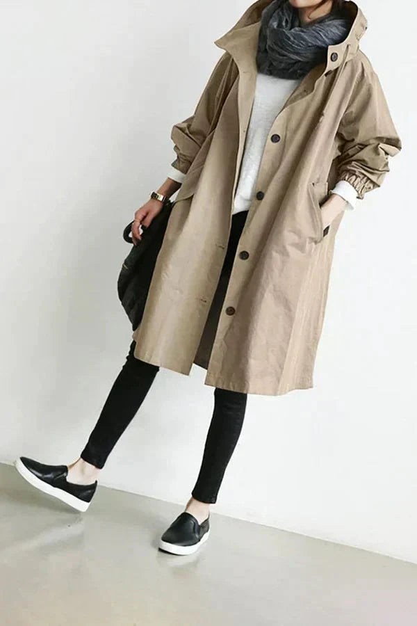 Nicky - Hooded Long Trench Coat