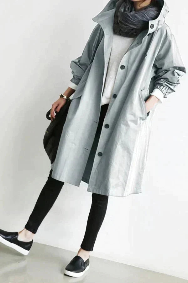 Nicky - Hooded Long Trench Coat