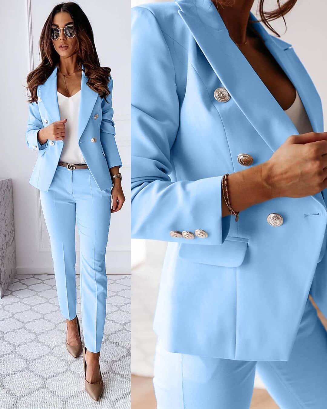Marije-Rose - Chic Blazer and Trousers Ensemble