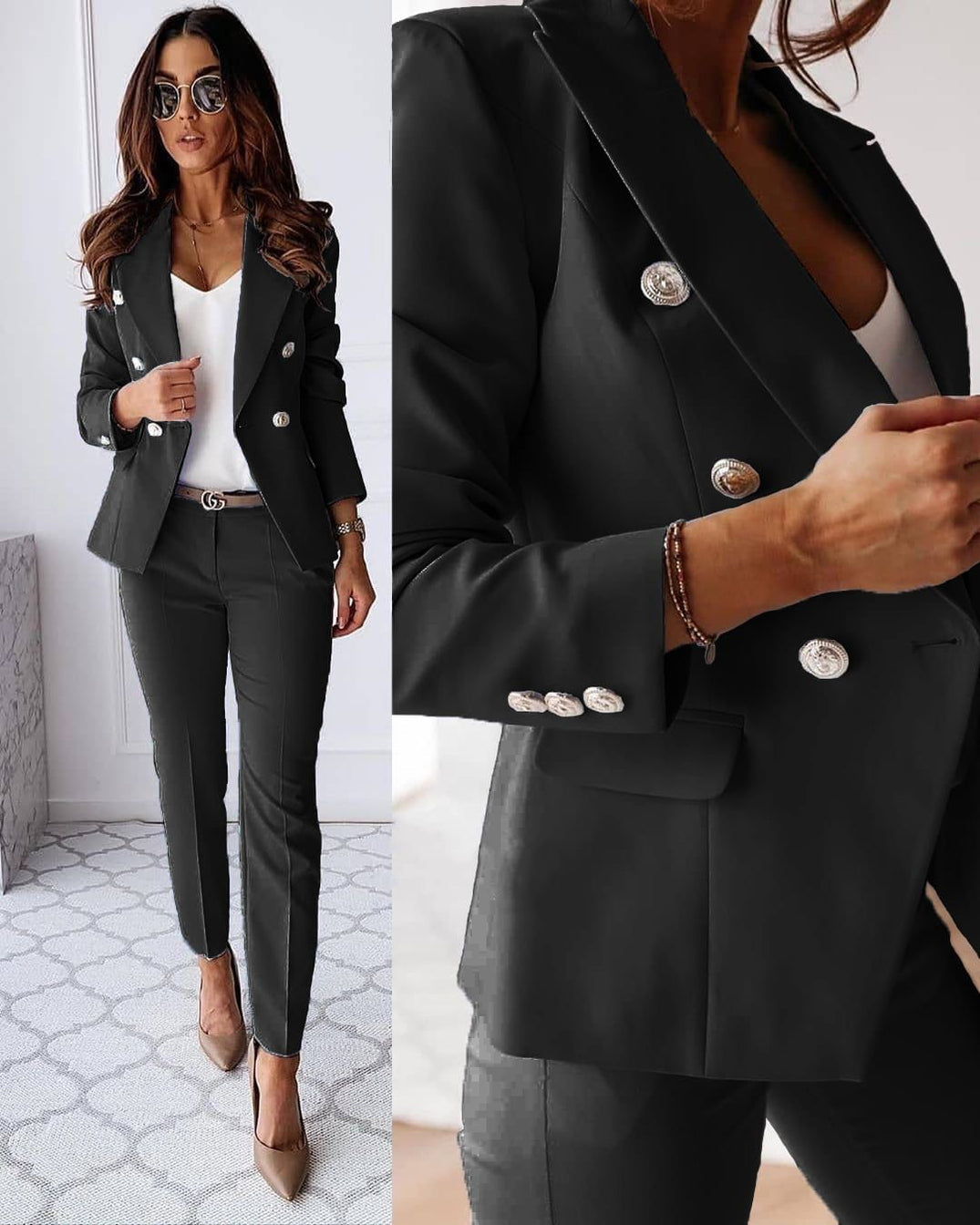 Marije-Rose - Chic Blazer and Trousers Ensemble