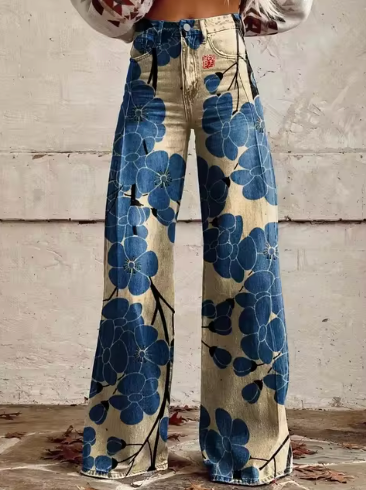 Sophie | Vibrantly Printed Wide-Leg Trousers