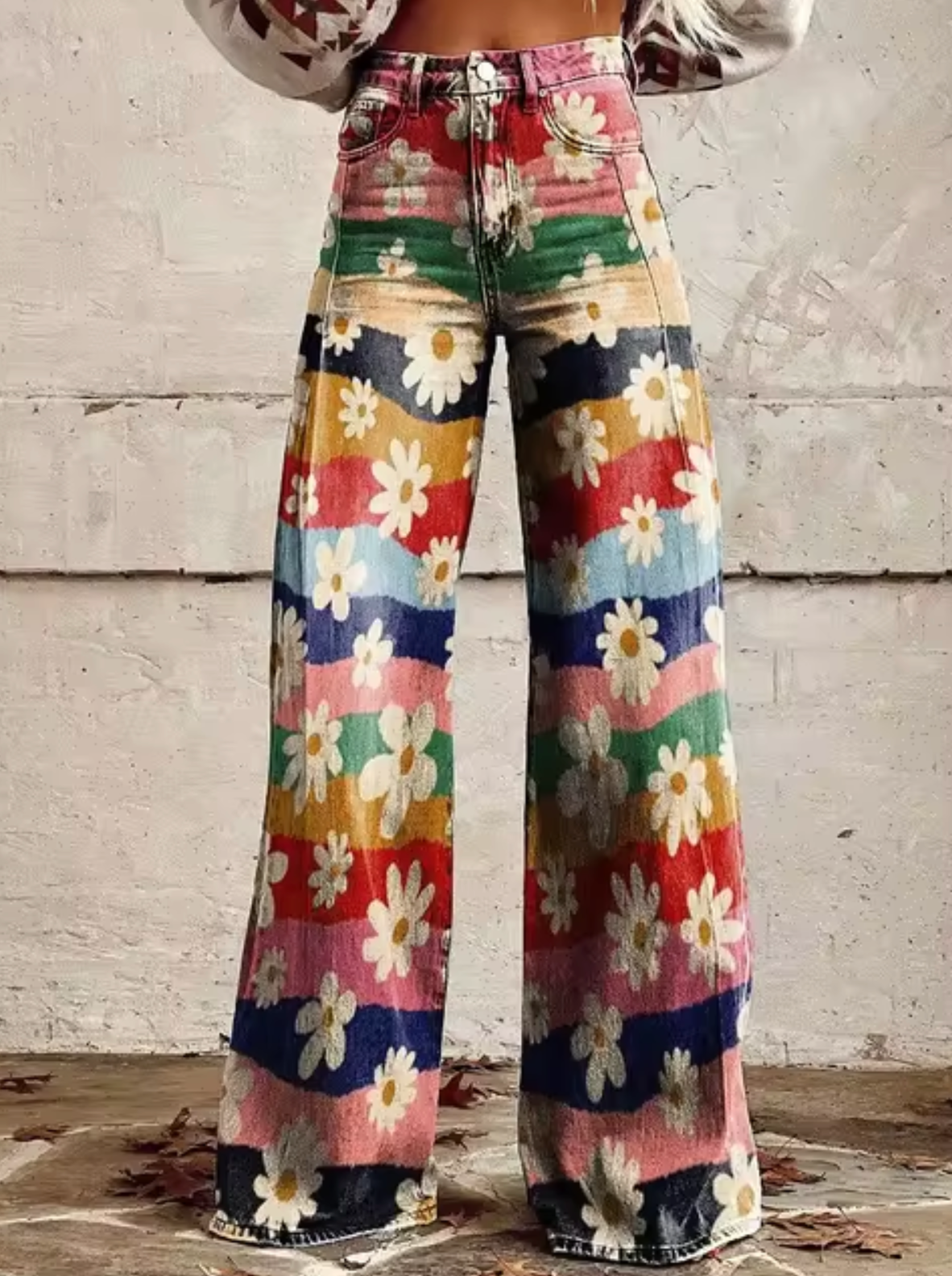 Sophie | Vibrantly Printed Wide-Leg Trousers