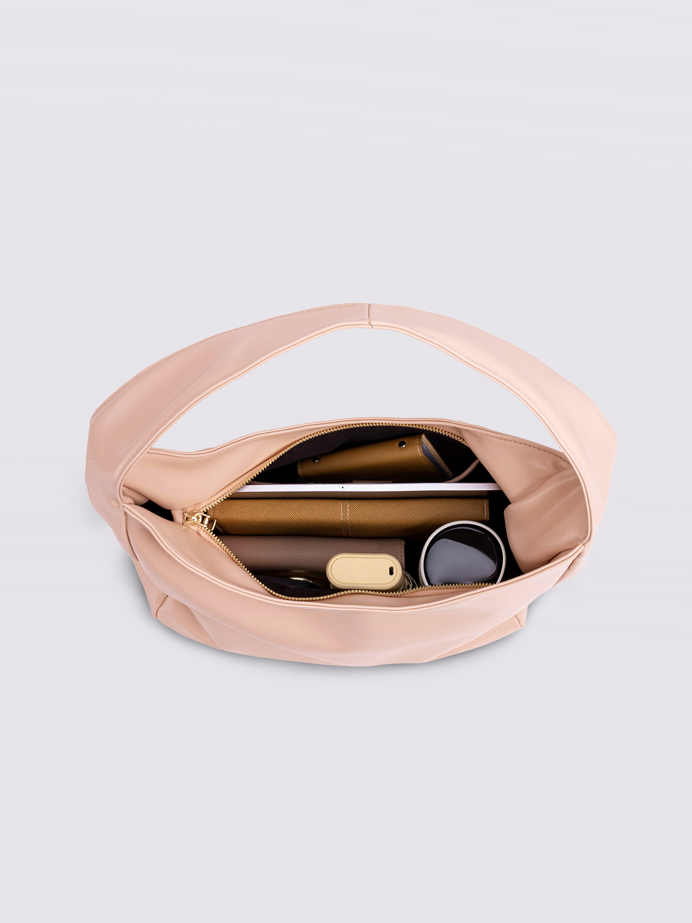 Simple Vegan Hobo Shoulder Bag - Empty Design