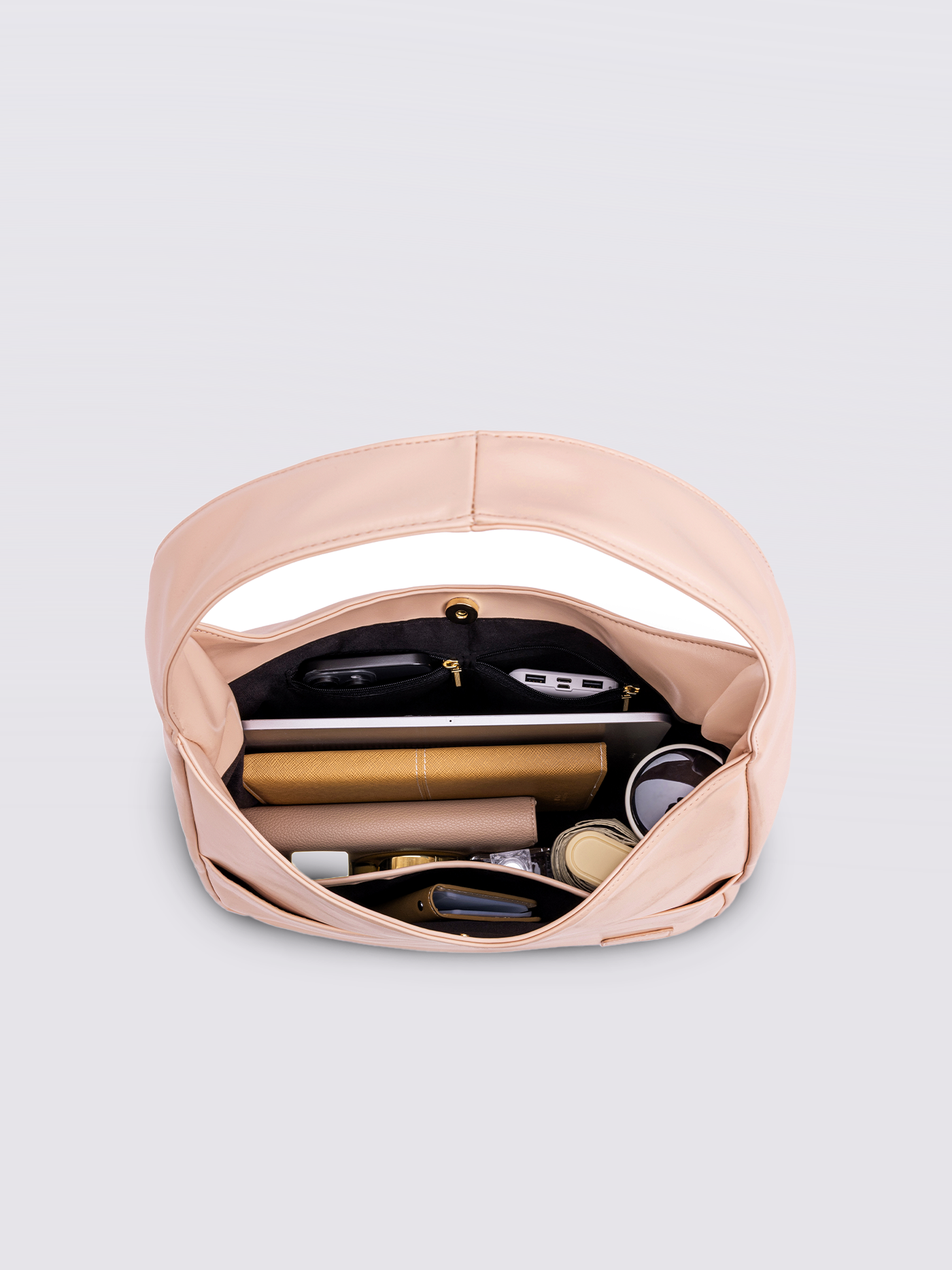 Simple Vegan Hobo Shoulder Bag - Empty Design