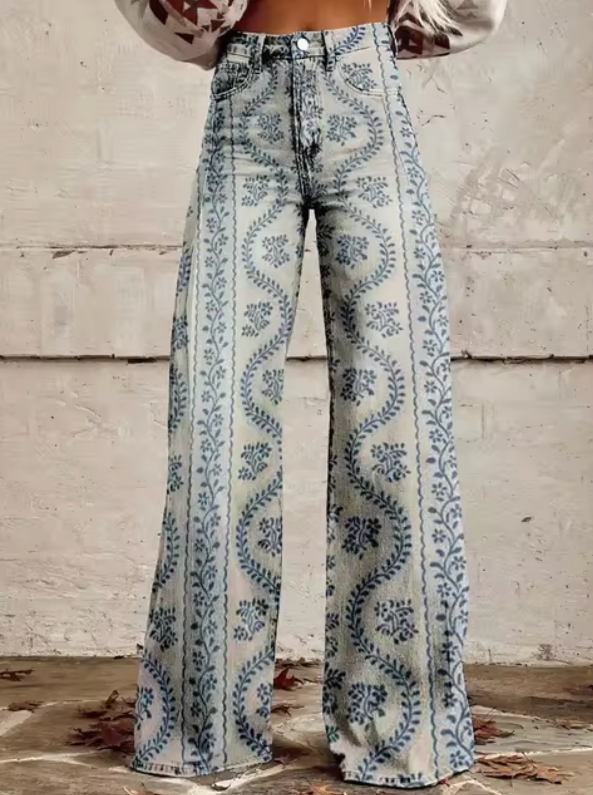 Sophie | Vibrantly Printed Wide-Leg Trousers