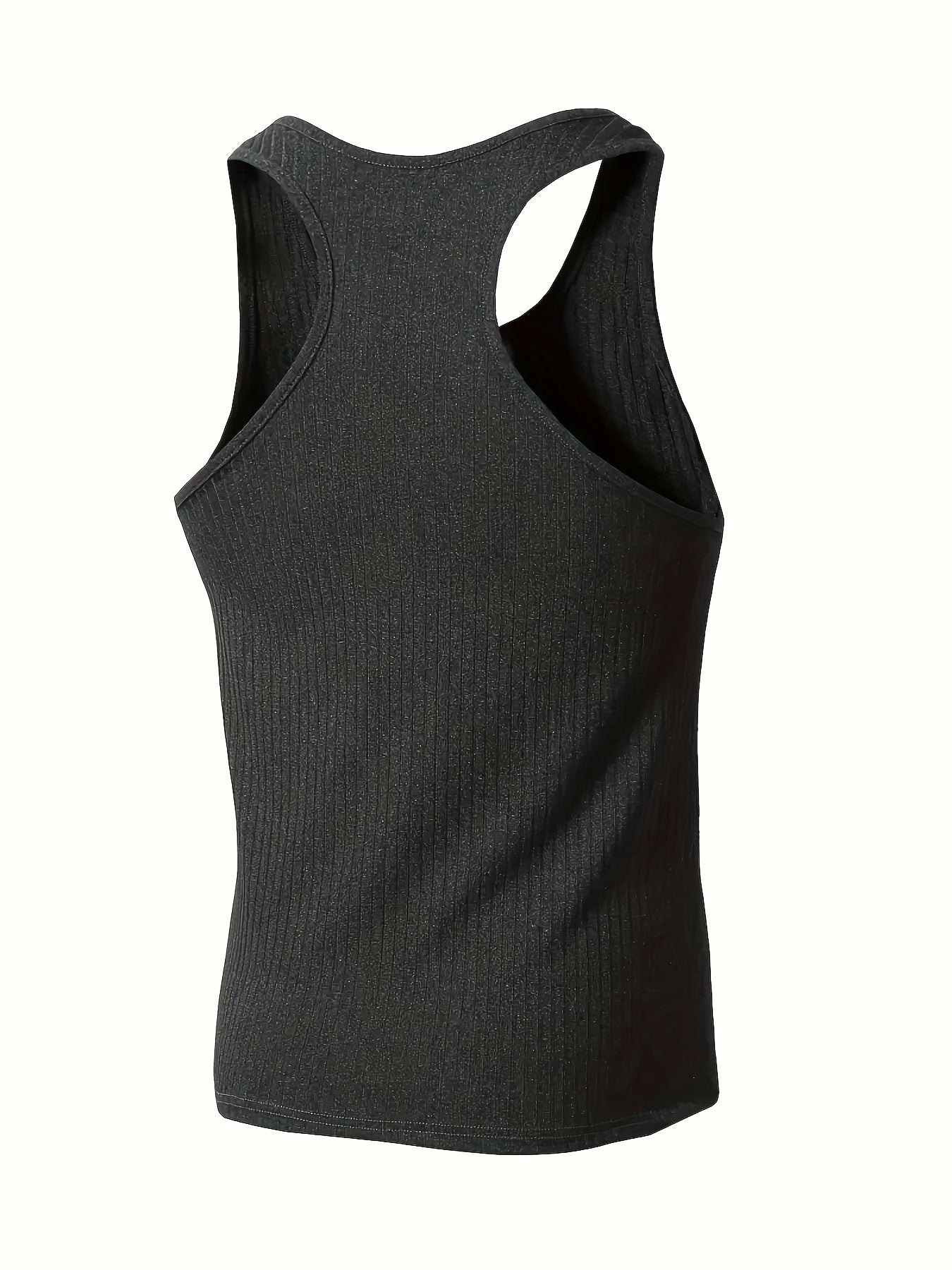 Bram | Solid Color Striped Knit Round Neck Tank Top