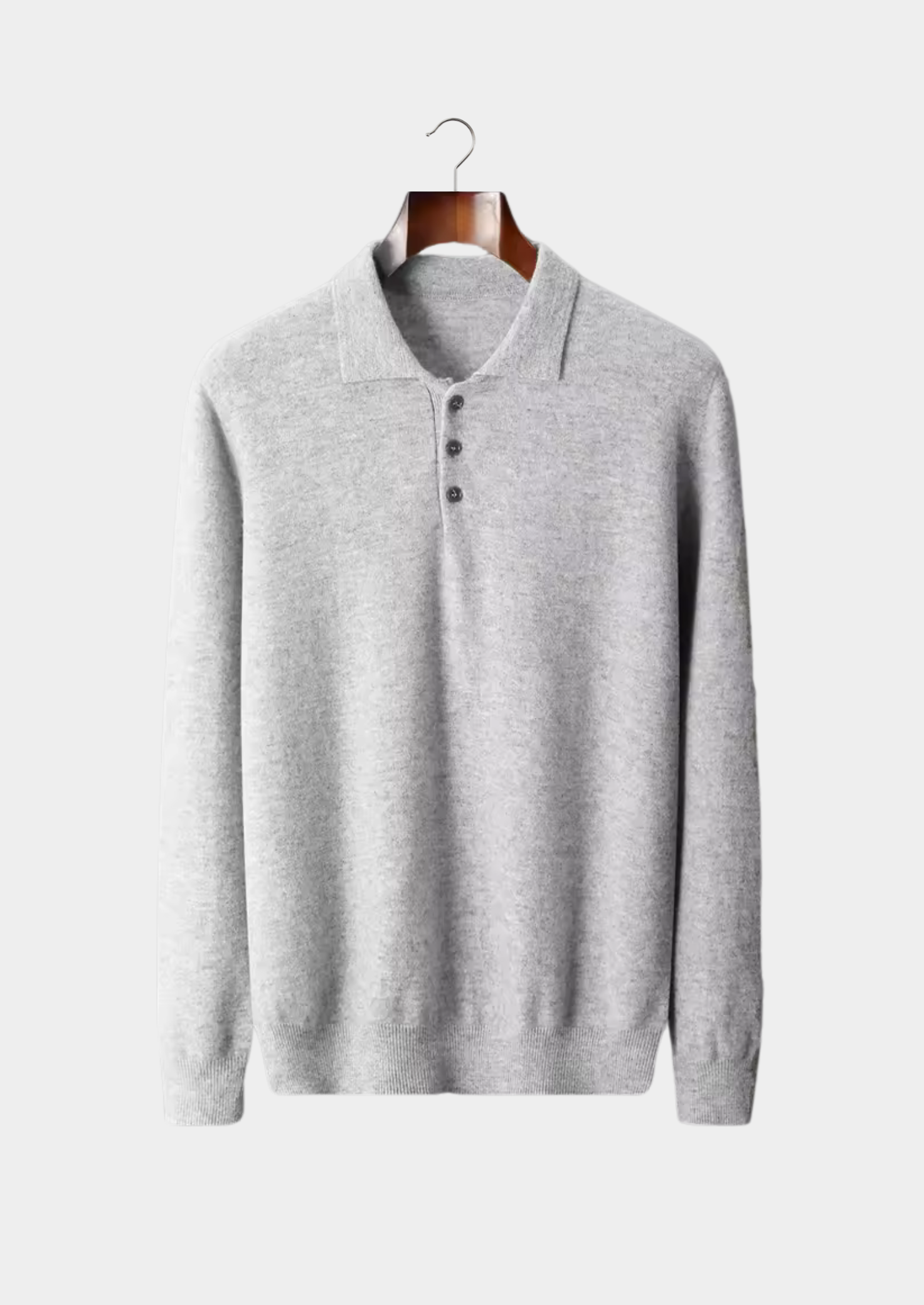 Classic Polo Sweater in Pure Extra-Fine Merino Wool