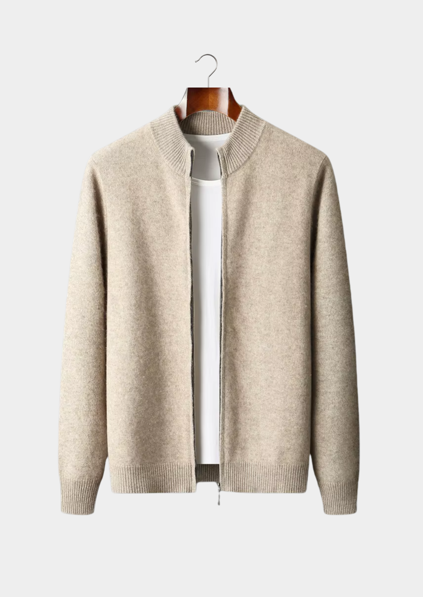 Premium Extra-Fine Merino Wool Zipper Cardigan