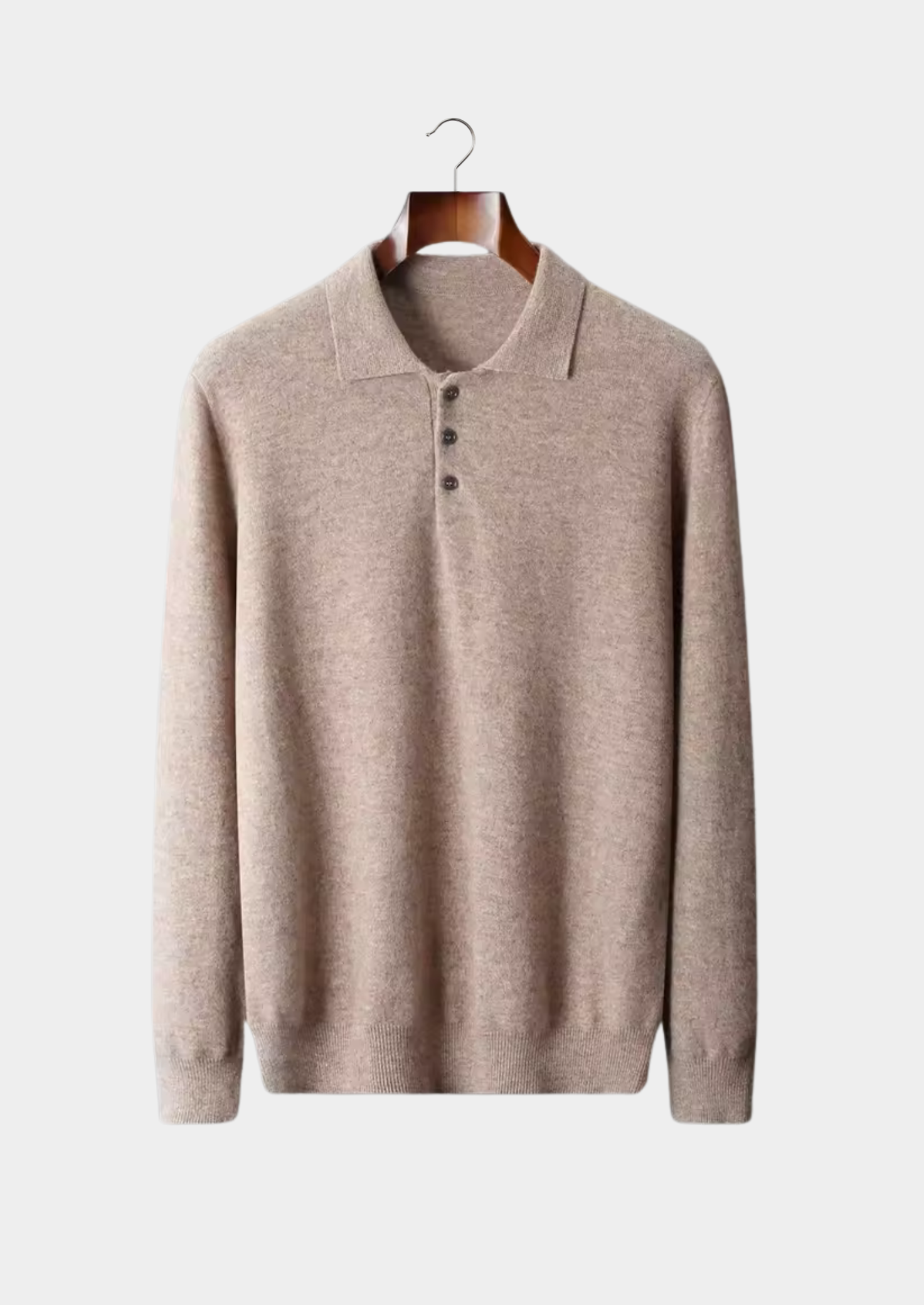 Classic Polo Sweater in Pure Extra-Fine Merino Wool