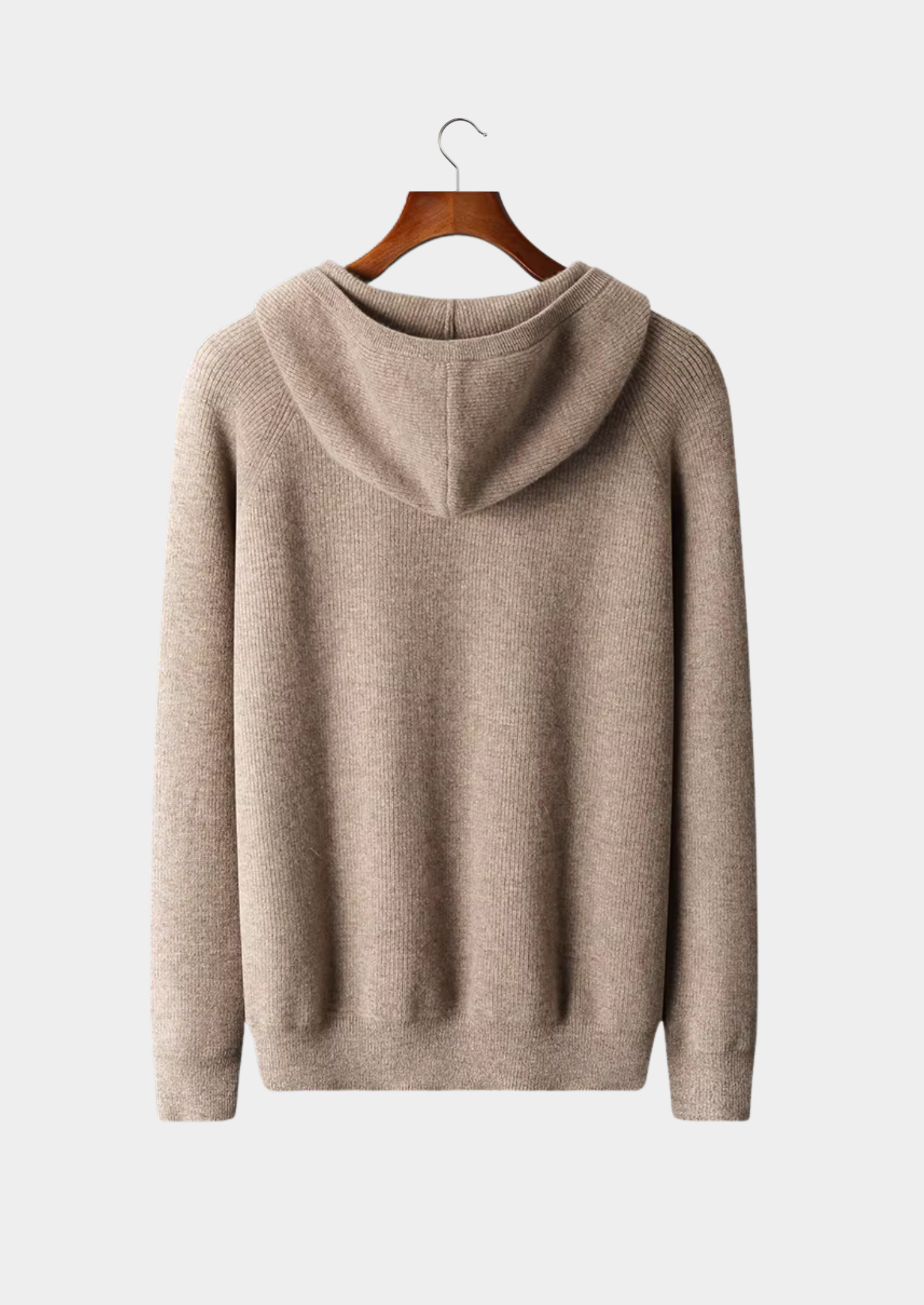 Premium Extra-Fine Merino Wool Ribbed Zip-Up Hoodie