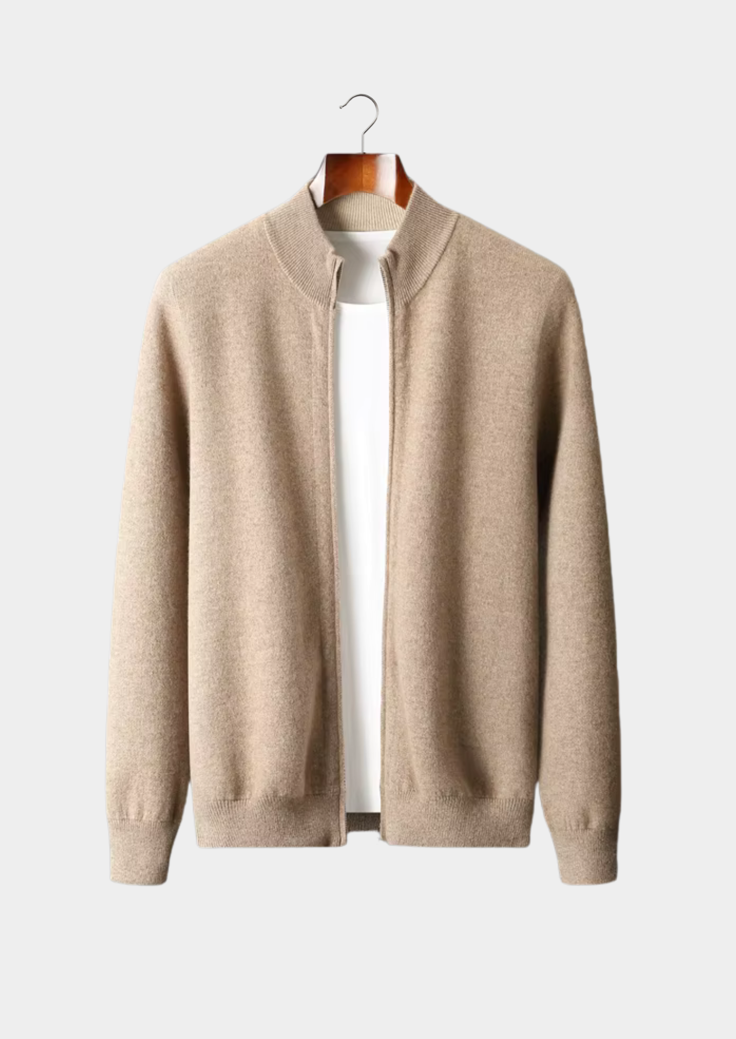 Premium Extra-Fine Merino Wool Zip Cardigan