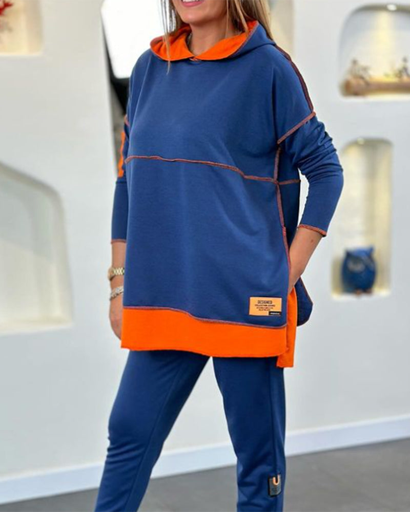 CozyCalmness | Relaxed Fit Color Block Hoodie