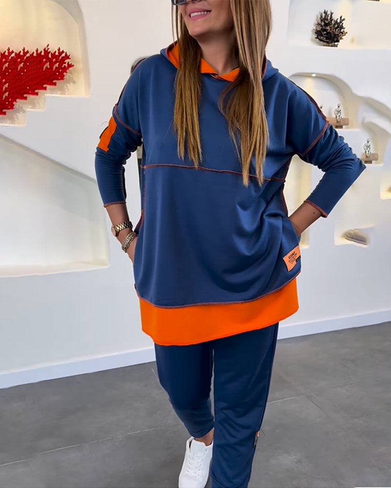 CozyCalmness | Relaxed Fit Color Block Hoodie