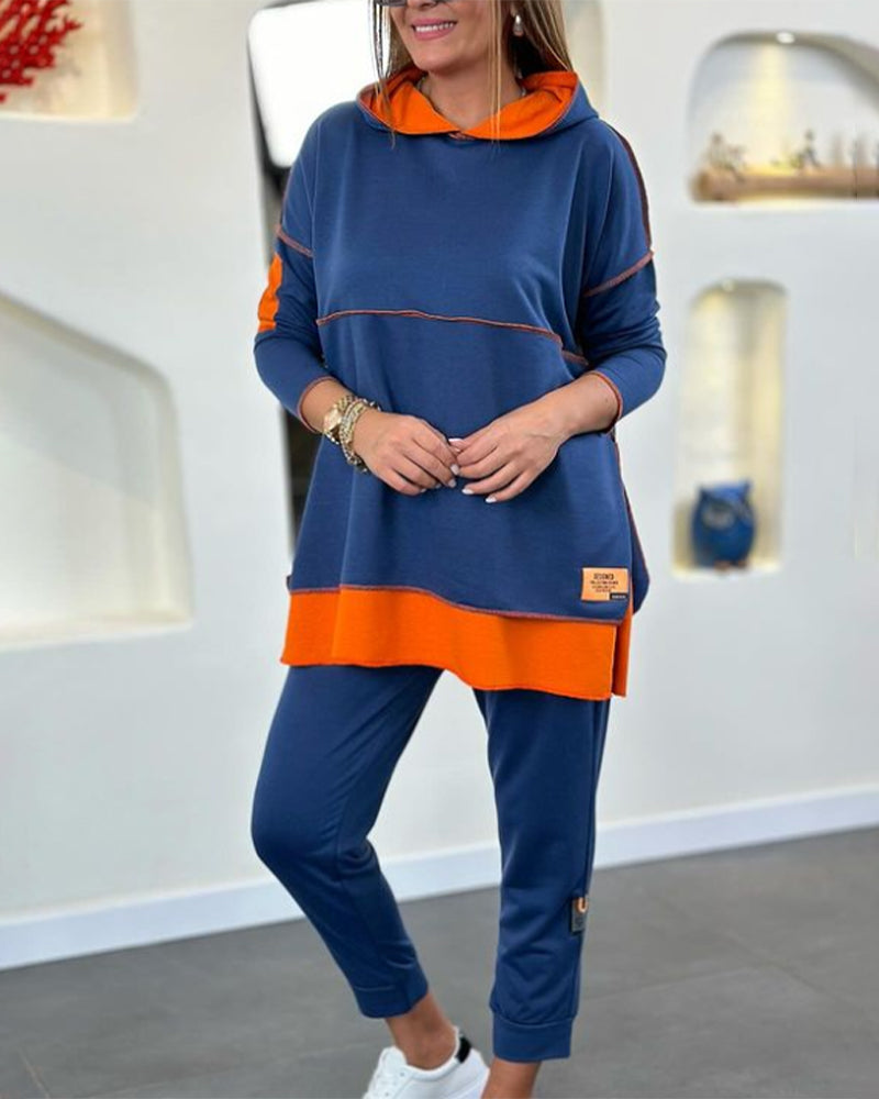 CozyCalmness | Relaxed Fit Color Block Hoodie