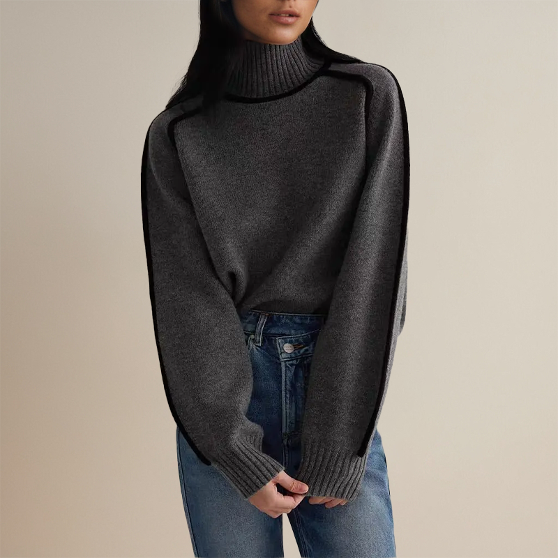 Cozy Striped Turtleneck Sweater for Women