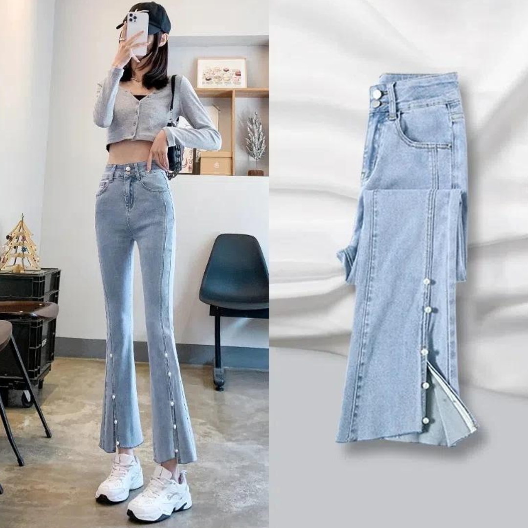 Delinda | Pearl-Patterned Jeans