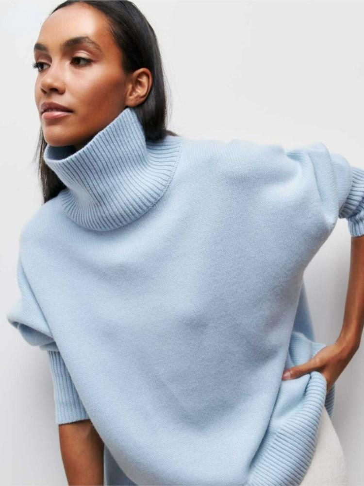 Split-Design Chunky Knit Sweater