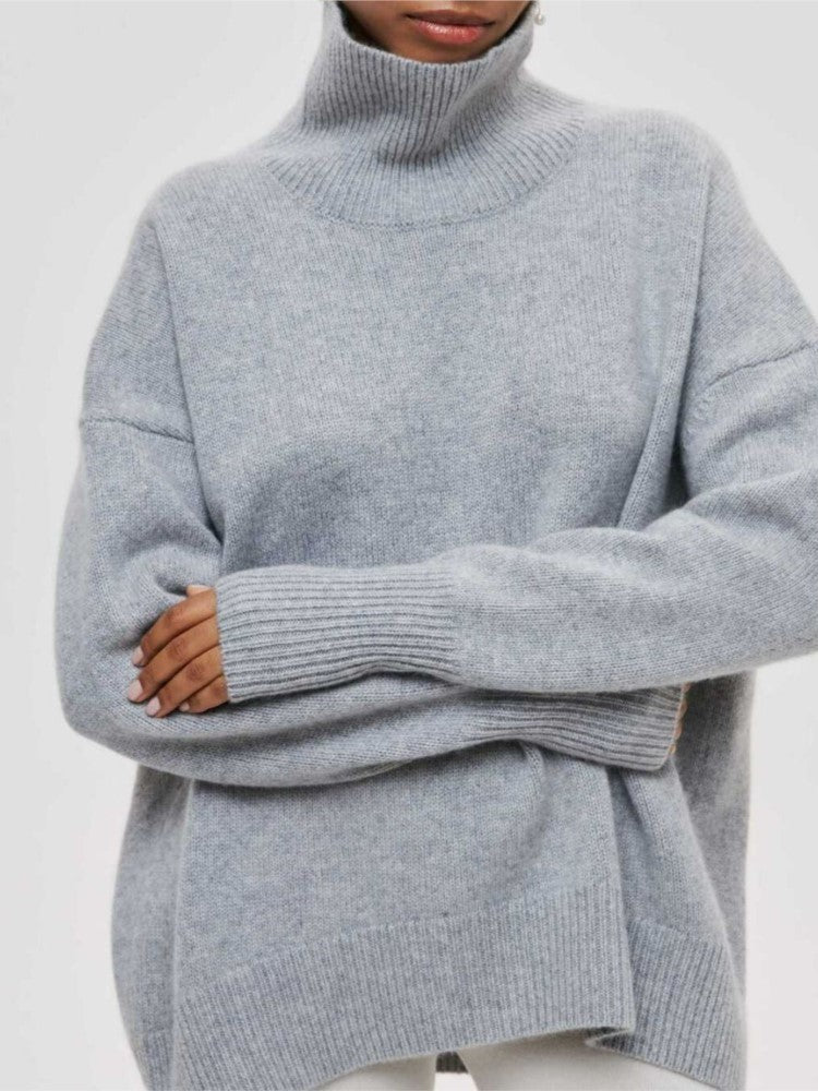 Split-Design Chunky Knit Sweater