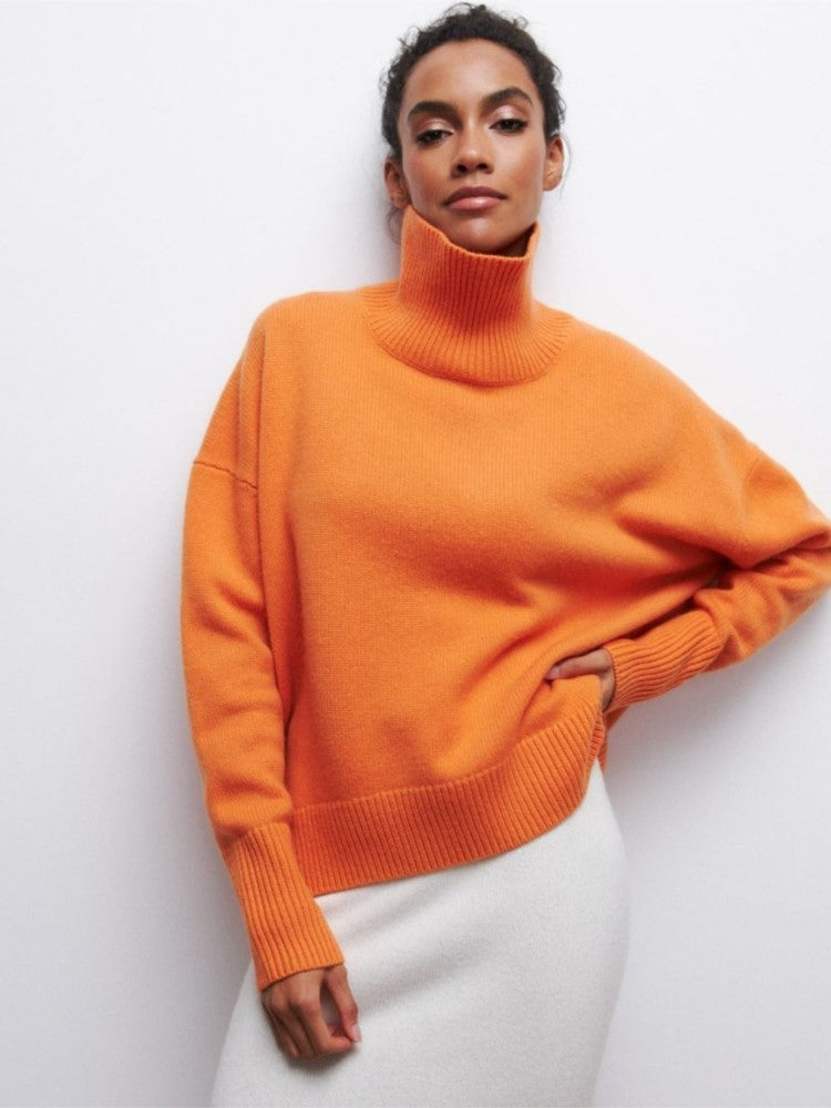 Split-Design Chunky Knit Sweater