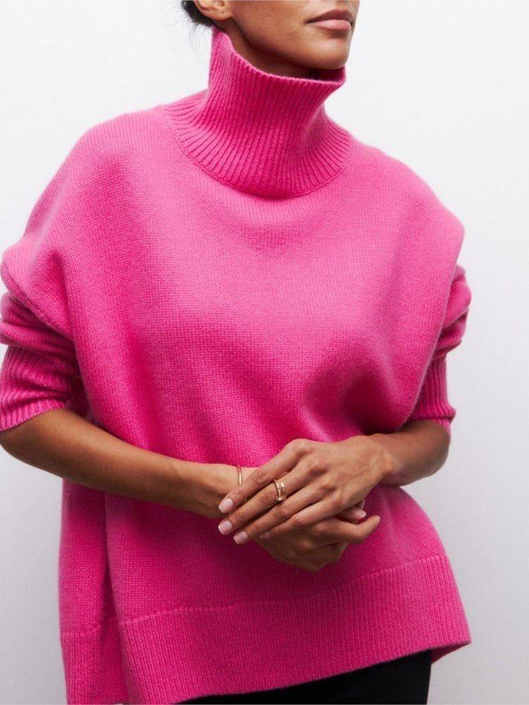 Split-Design Chunky Knit Sweater