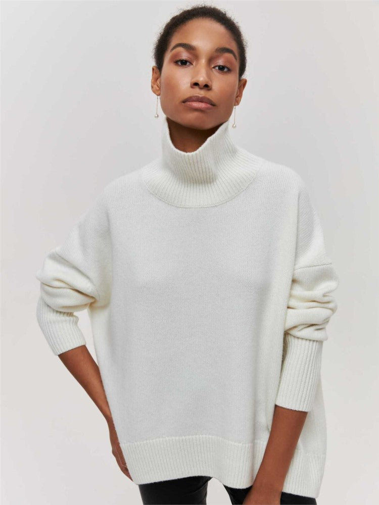 Split-Design Chunky Knit Sweater