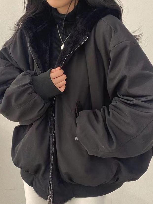 Oversized Women's Teddy Bomber Jacket