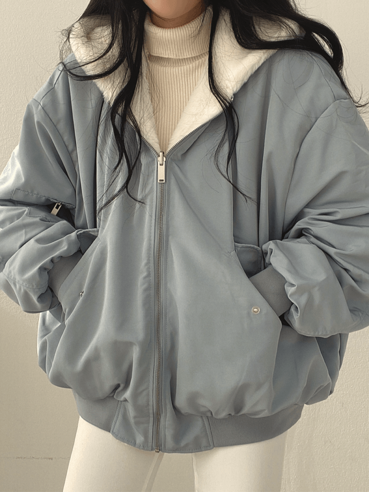 Oversized Women's Teddy Bomber Jacket