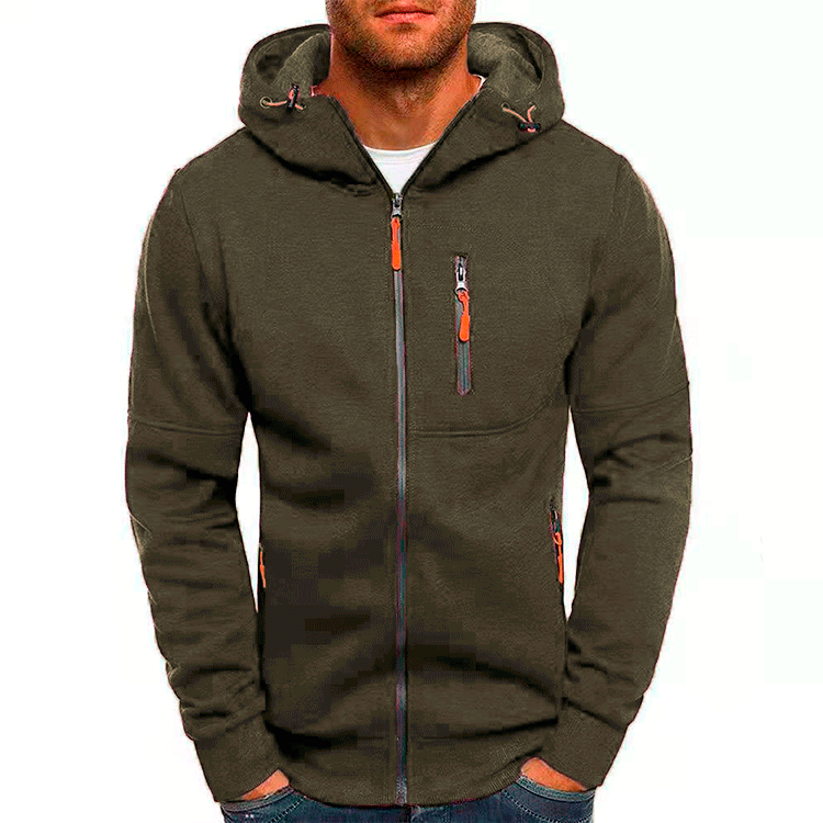 Men's Fleece-Lined Hoodie with Adjustable Hood
