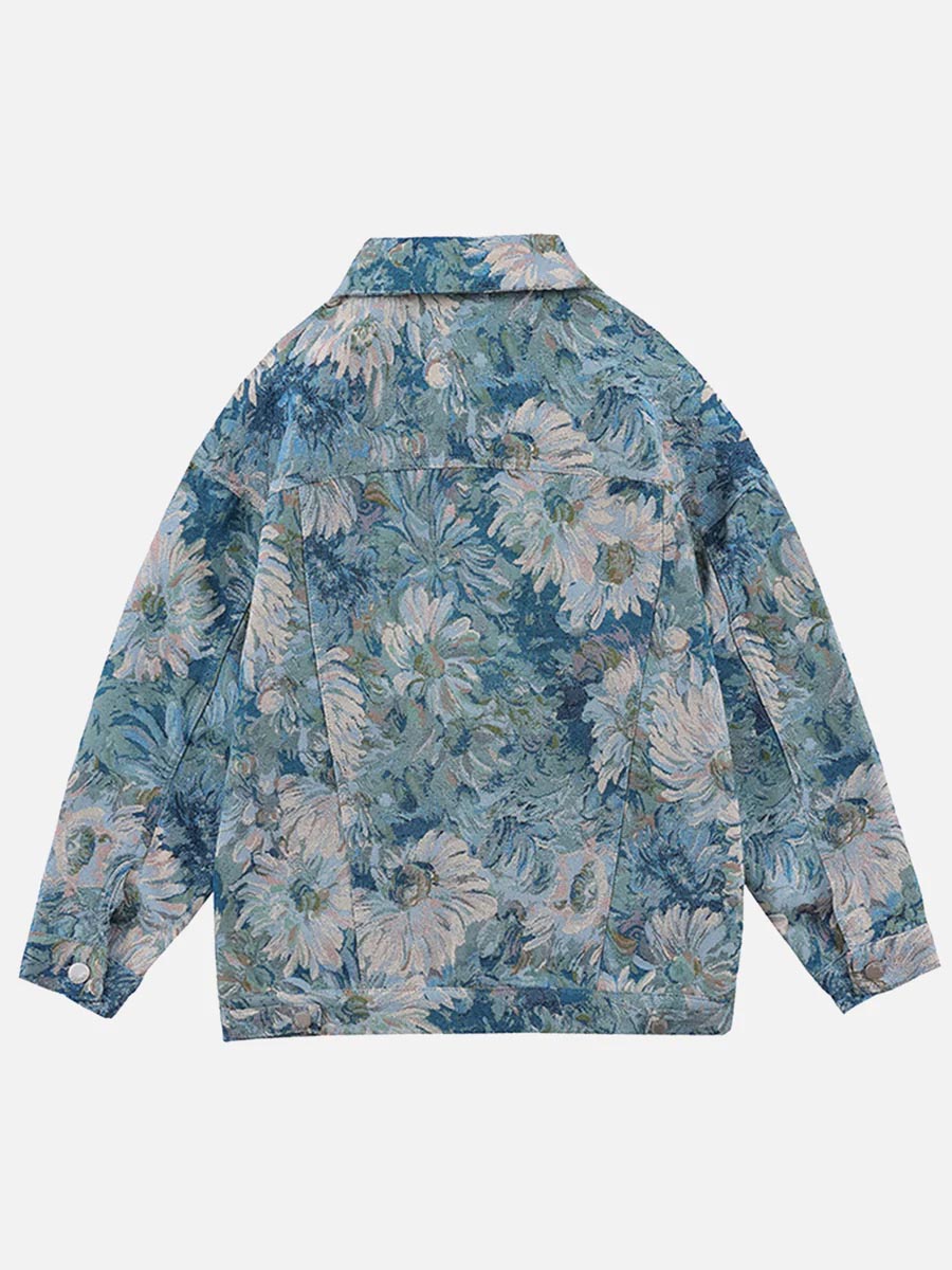 Eefje | Denim Jacket with Floral Design