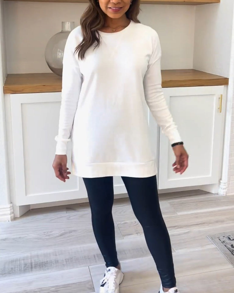 Classic Long Sleeve Plain Sweatshirt