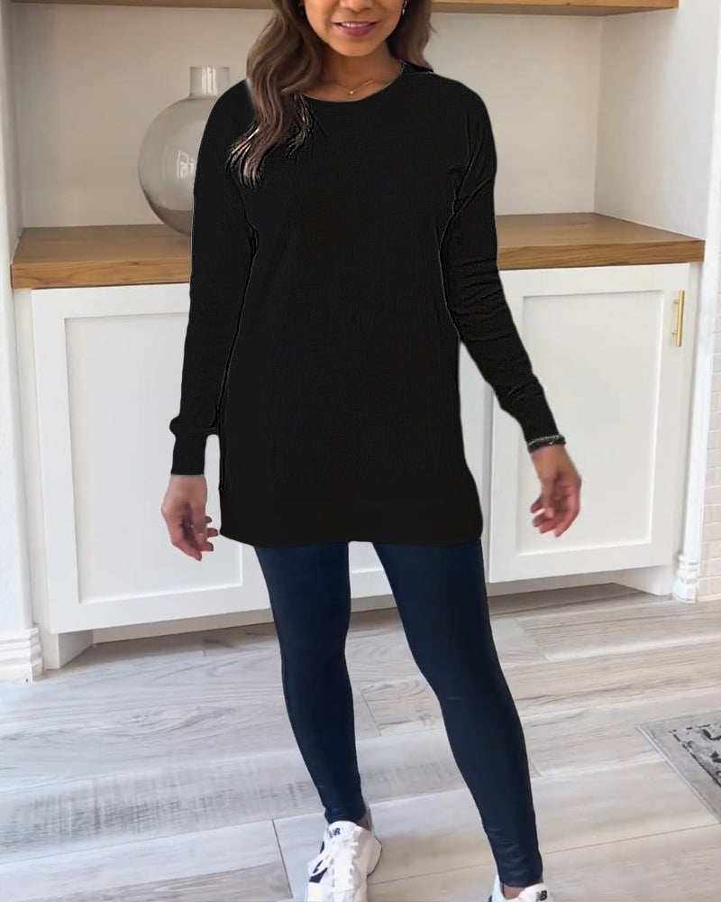 Classic Long Sleeve Plain Sweatshirt