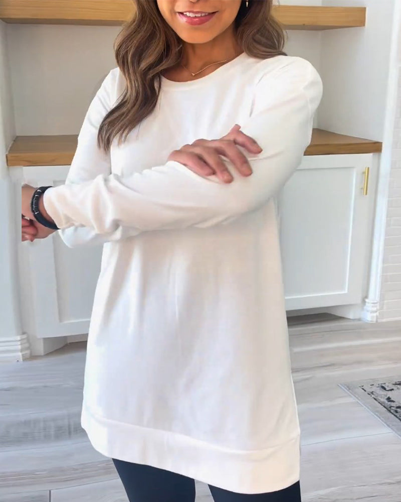 Classic Long Sleeve Plain Sweatshirt